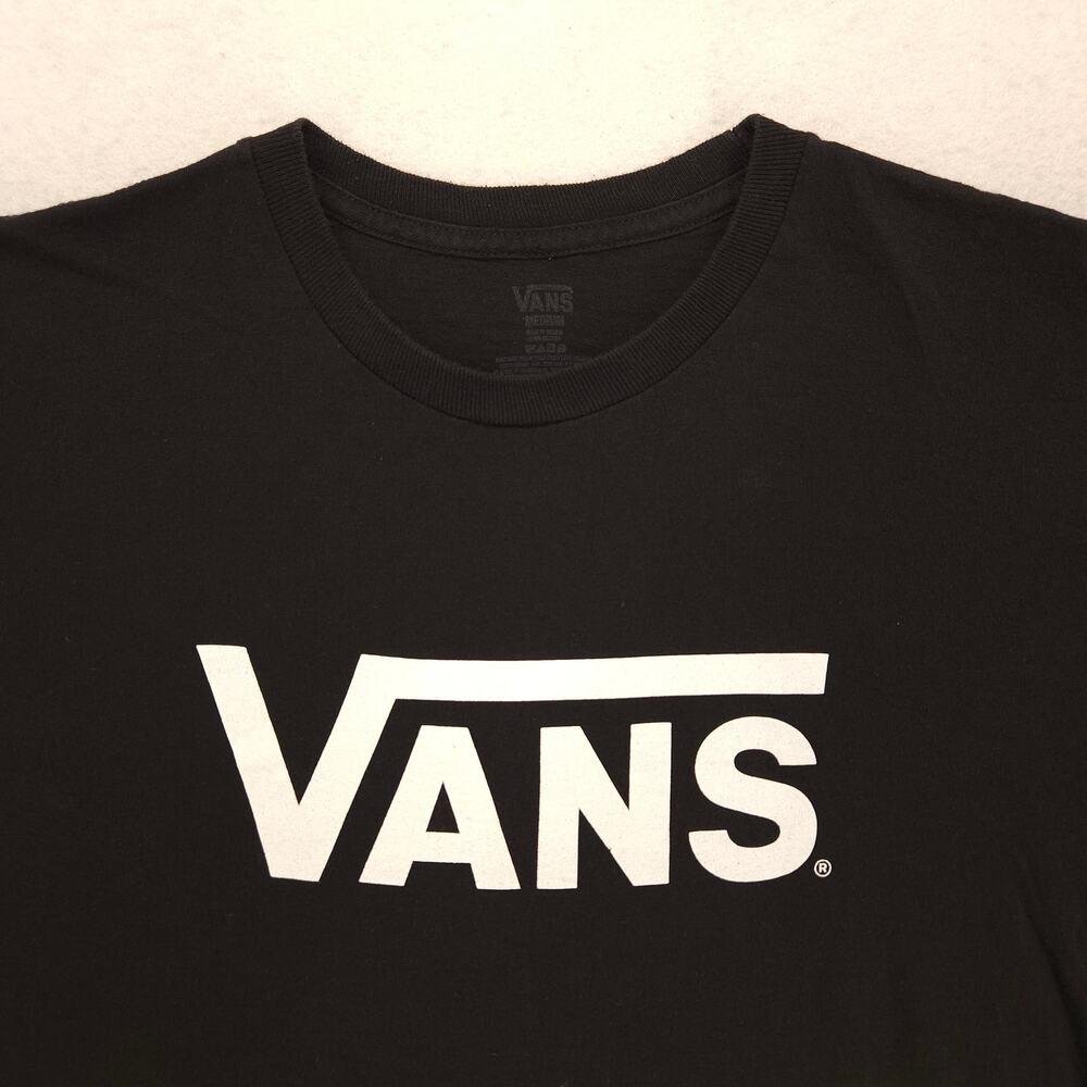 Vans Off the Wall Casual Crew Neck Graphic Shirt Mens Size Medium M Black